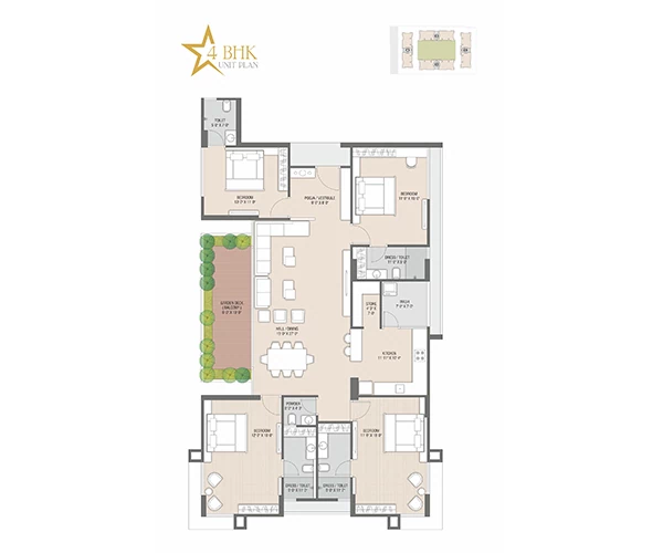 4 BHK Floor Plan