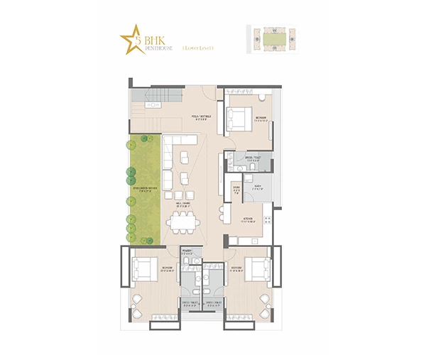 5 BHK Floor Plan Lower Level