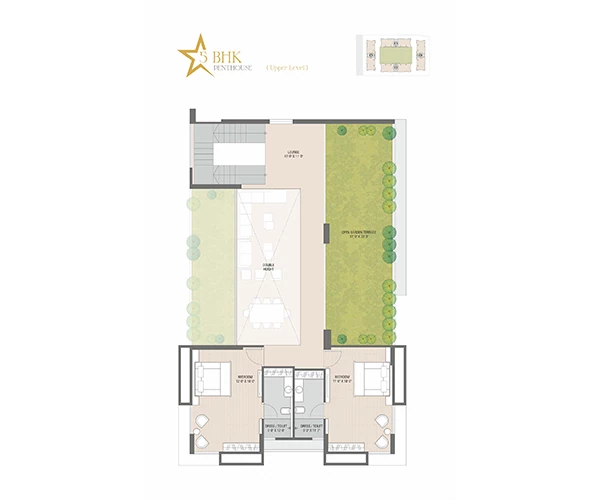 5 BHK Floor Plan Upper Level